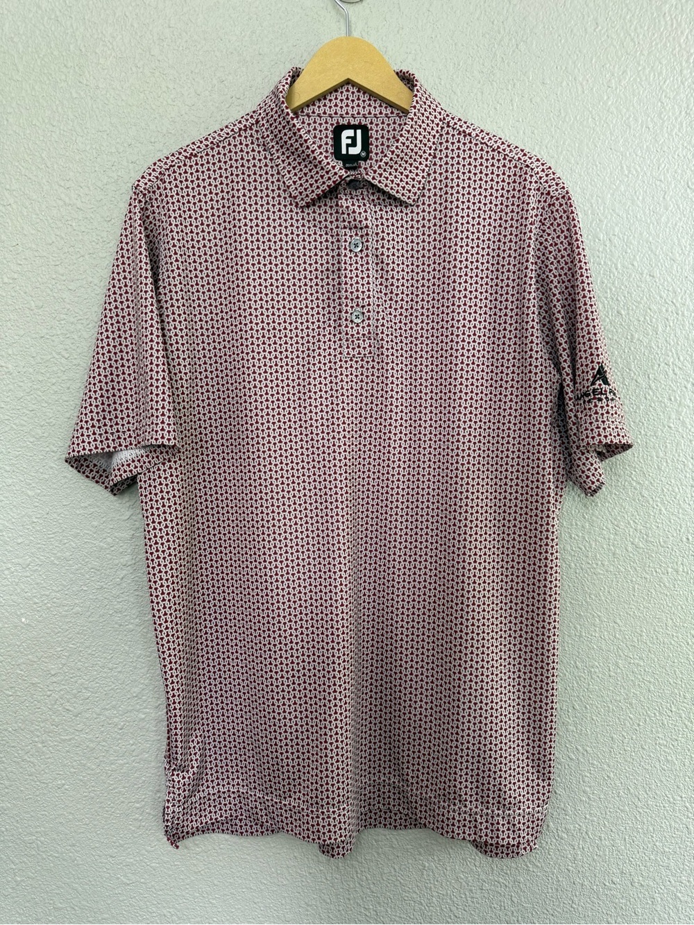 FootJoy | Red Chainlink Performance Golf Polo | Angel Fire Resort Logo | Medium